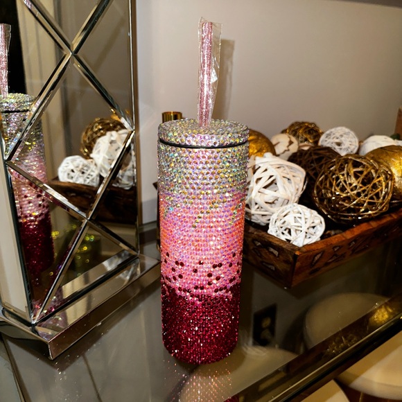 Other | Custom Made Pink Rhinestone Tumbler | Poshmark